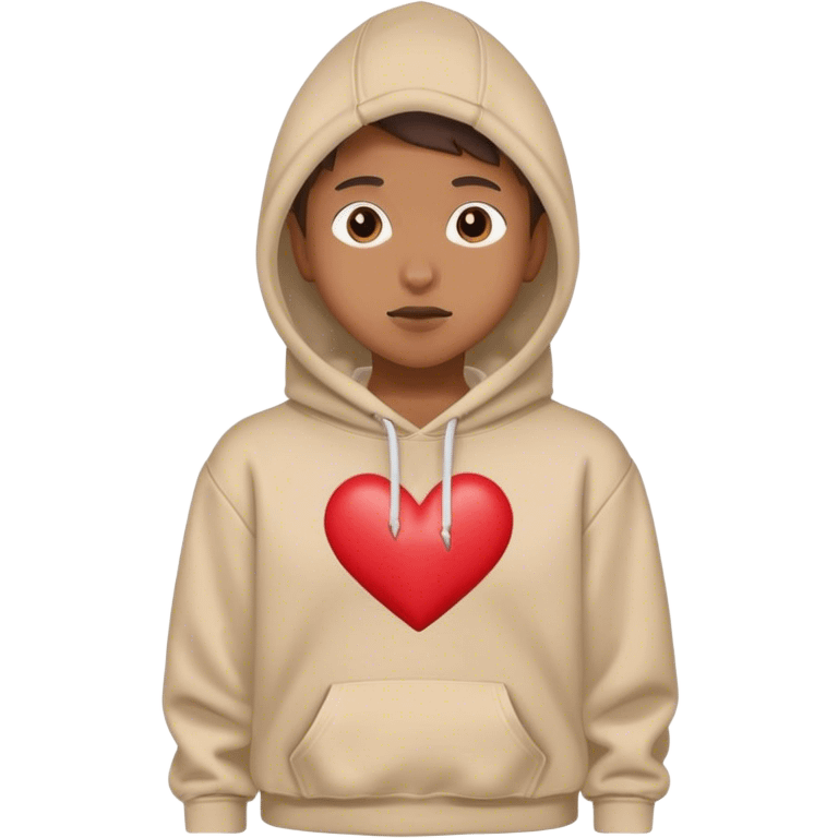 hoodie with comme des gargons heart on the chest emoji