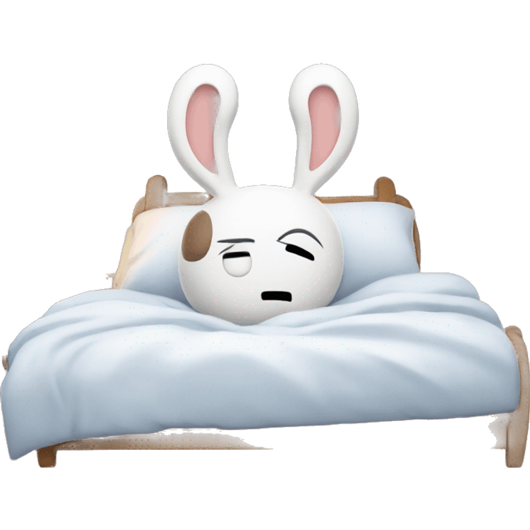 Sad Rabbid in Bed emoji