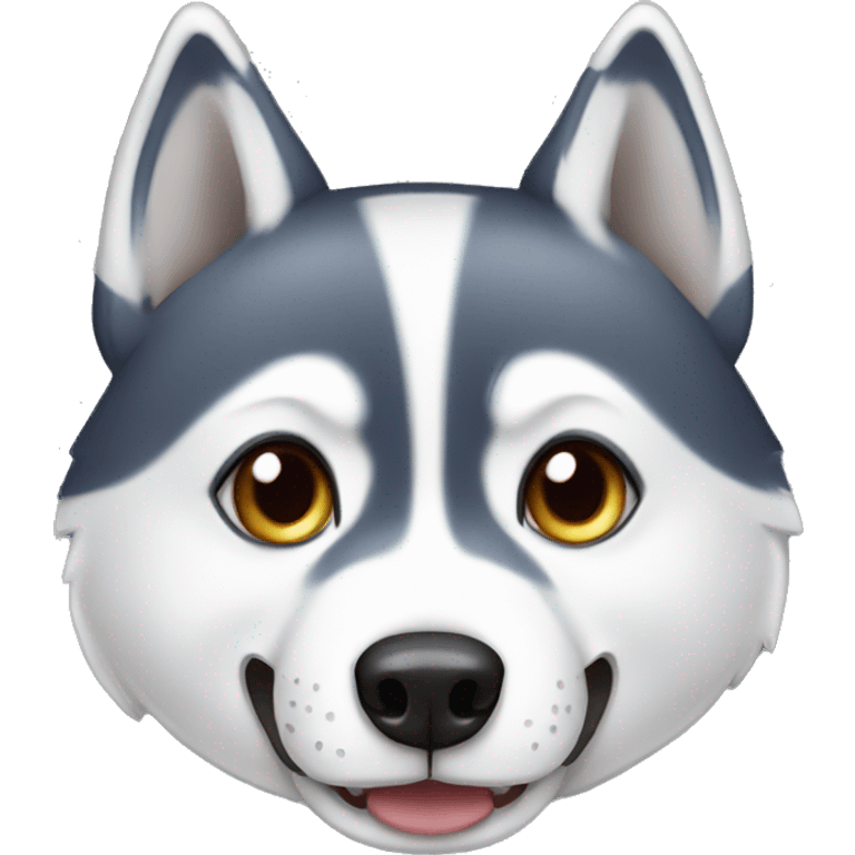 Husky with bone in mouth  emoji