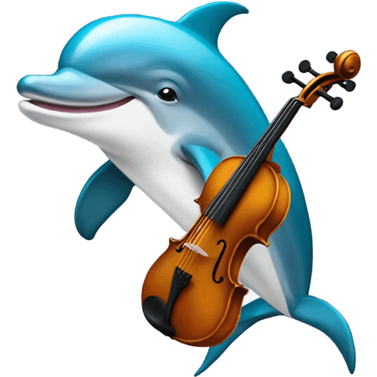 Dolphin playing violin  emoji