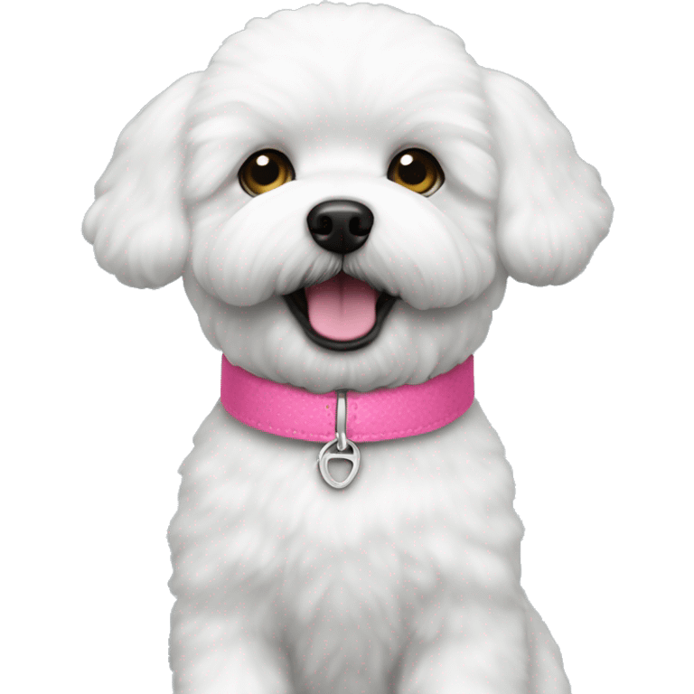 Bichon frise pink collar emoji