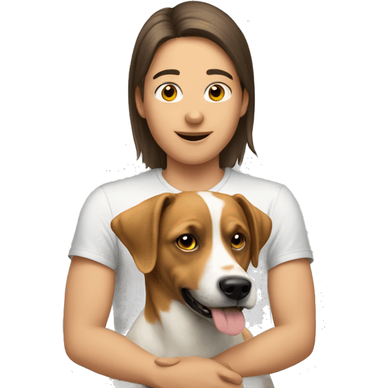 A dog with a human that is me emoji