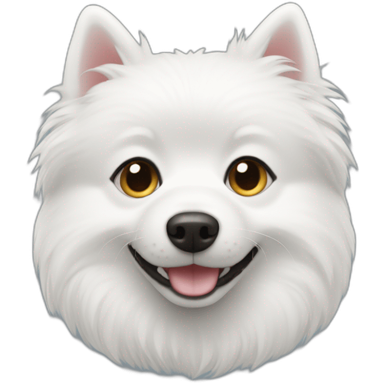 Black Little White spitz head emoji