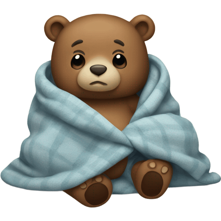 bear cozy in blanket emoji