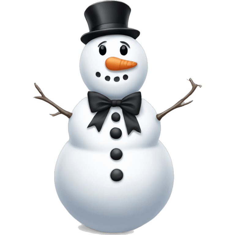 Snowman with a black bow emoji