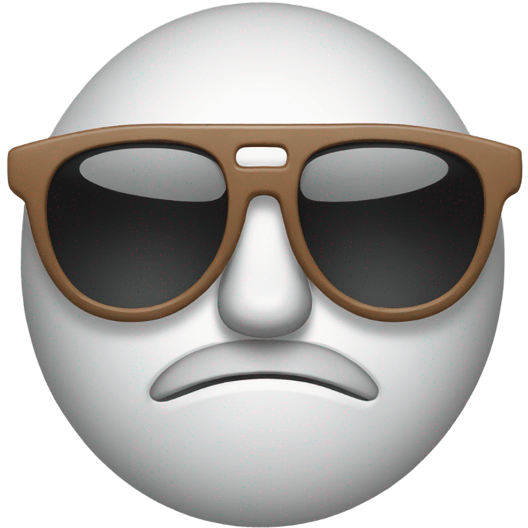 Sunglasses with frowny face emoji