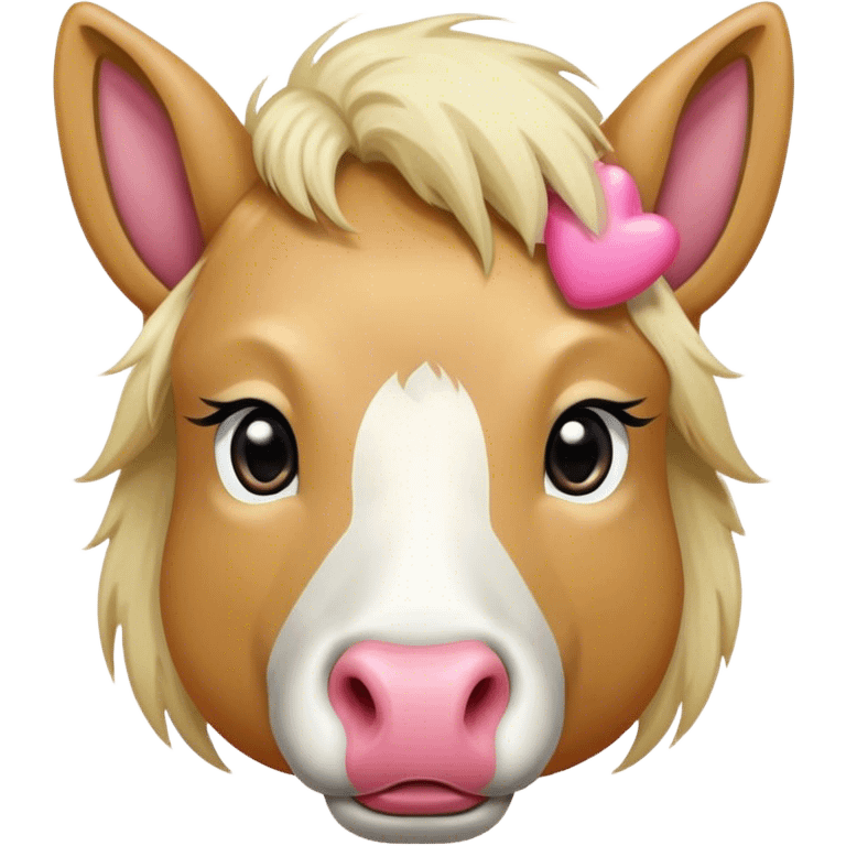 Haflinger with pink nose emoji