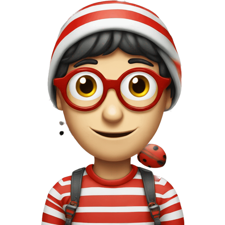 ladybird dressed as wheres wally emoji