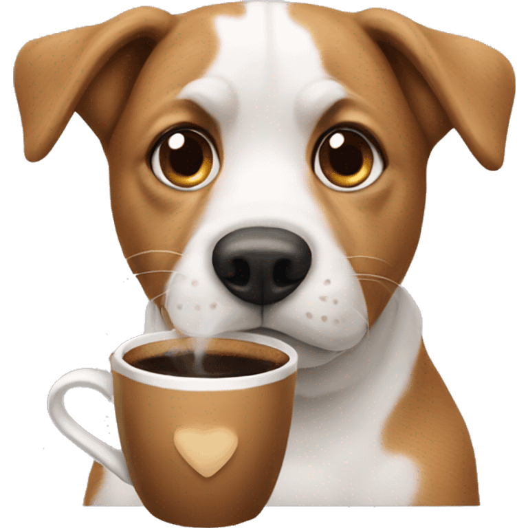 Dog with coffee emoji