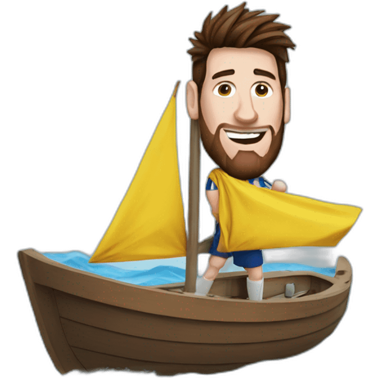 Messi sur un bateau emoji