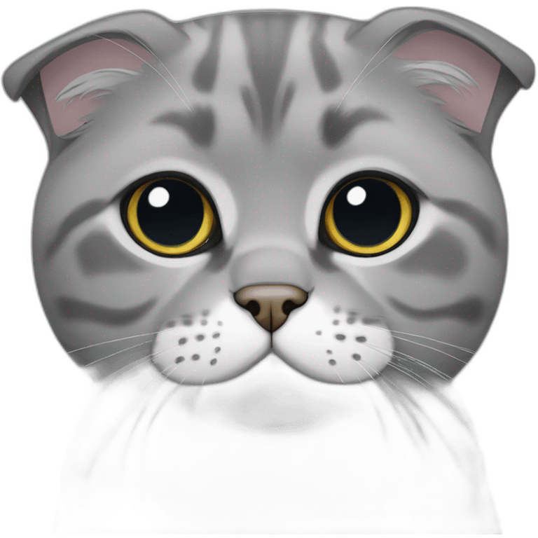 Grey Scottish fold cat emoji