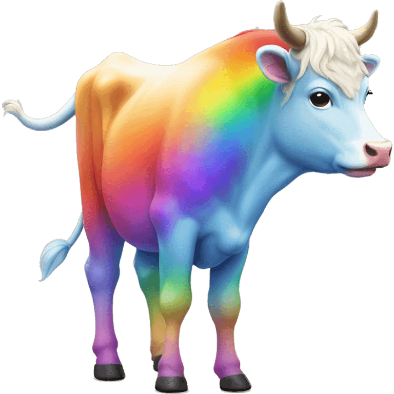 rainbow cow magic emoji