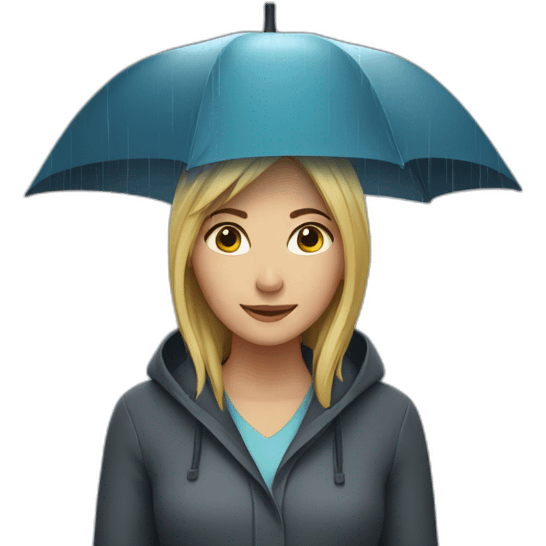 woman in rain emoji