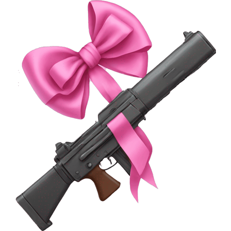 Pink bow with gun emoji