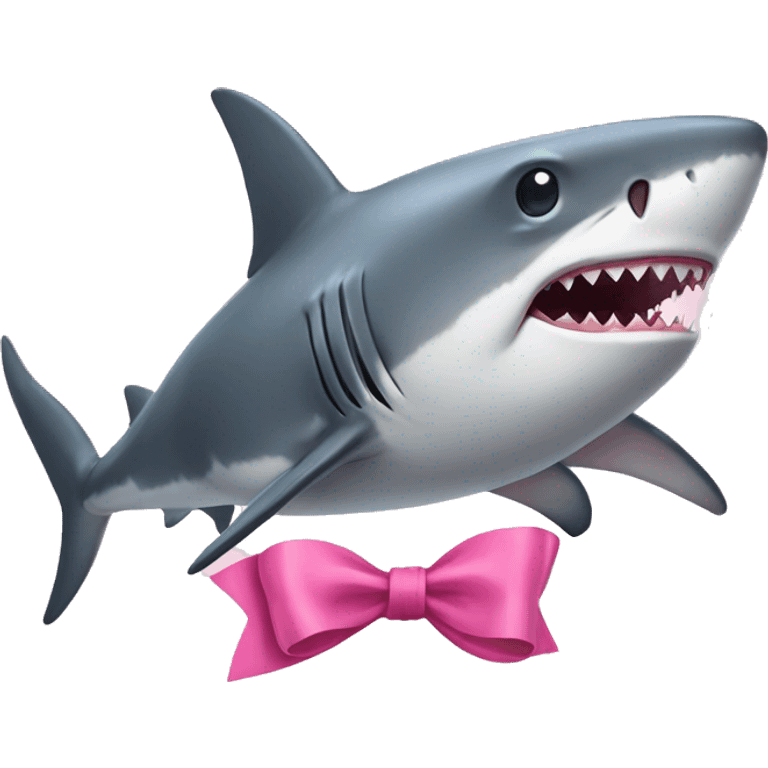 shark with pink bow  emoji