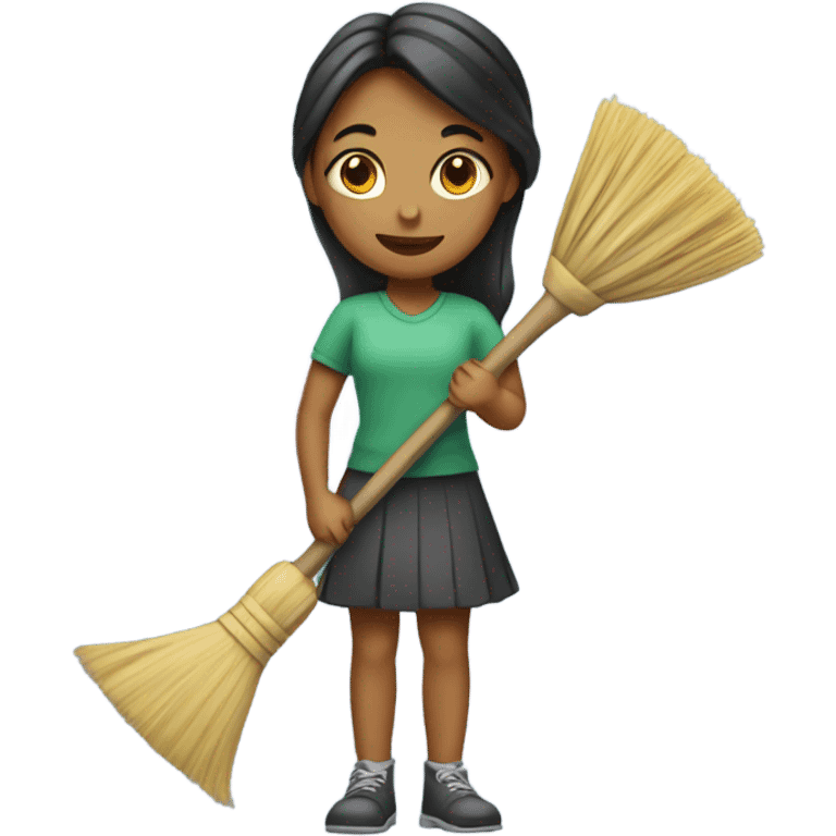 Girl with a broom emoji