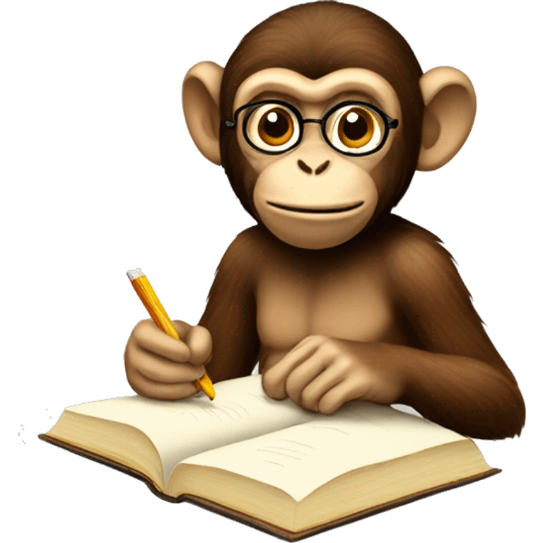 Monkey studying emoji