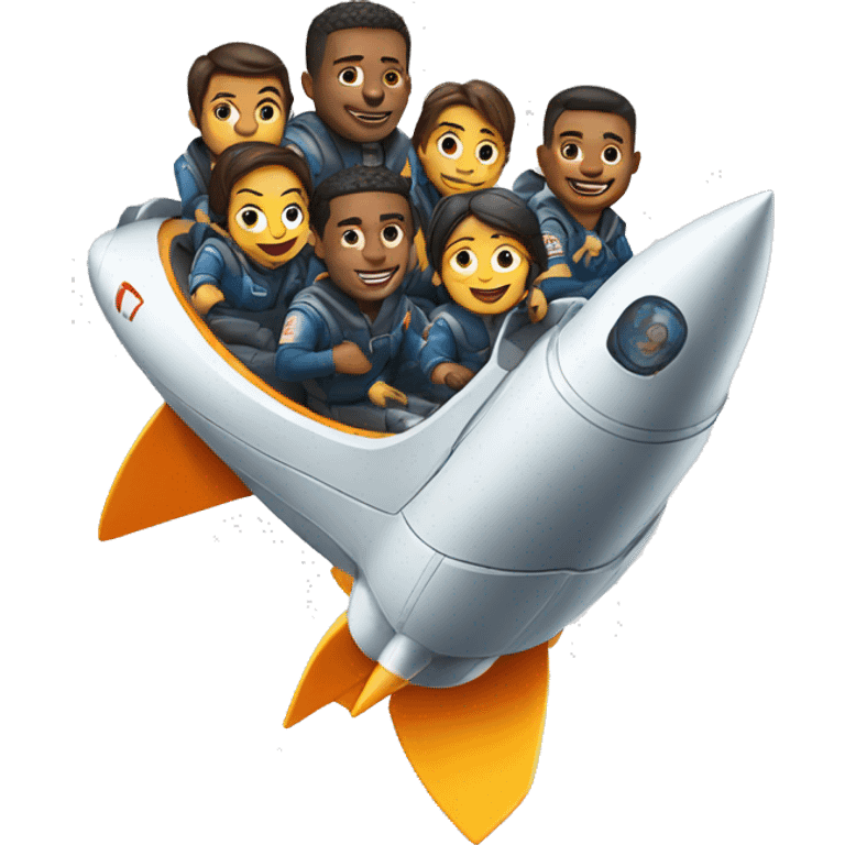 team on a rocketship emoji