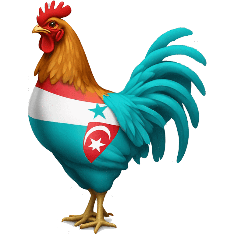 chicken with the color of Türkiye flag emoji