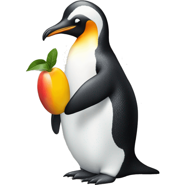 penguin eating mango emoji