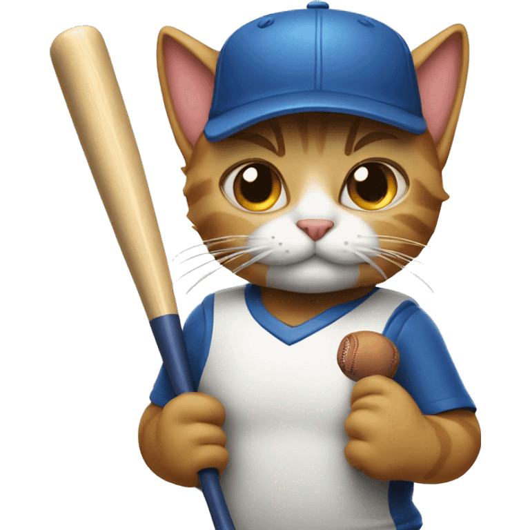 Cat with a baseball bat emoji