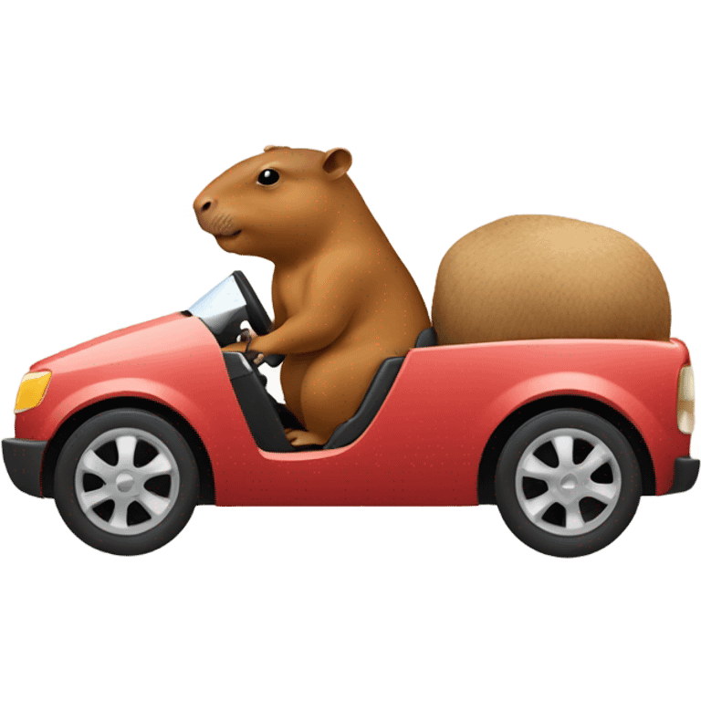 Capibara driving car emoji