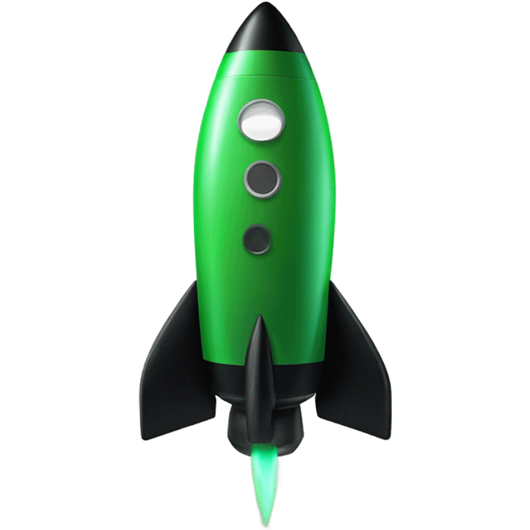 green and black rocket ship emoji