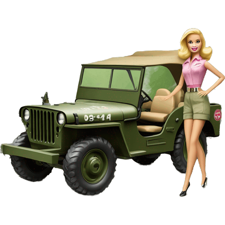 Premium Barbie jungle tour 1941 Willy’s jeep  emoji