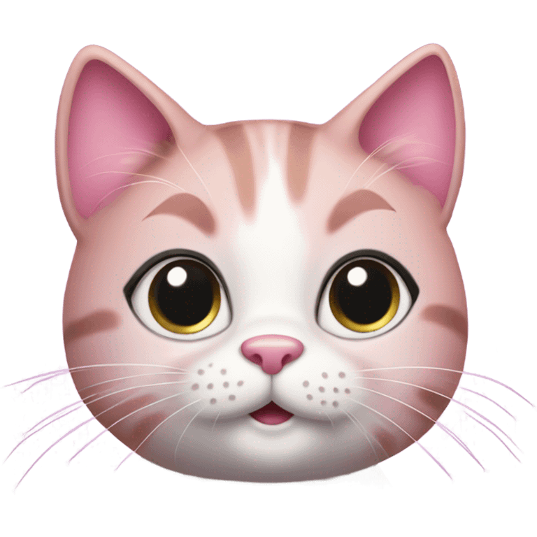 Glittery pink cat emoji