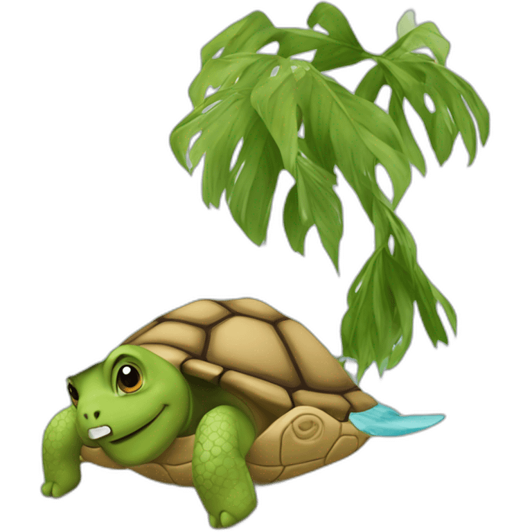 Lièvre sur une tortue emoji