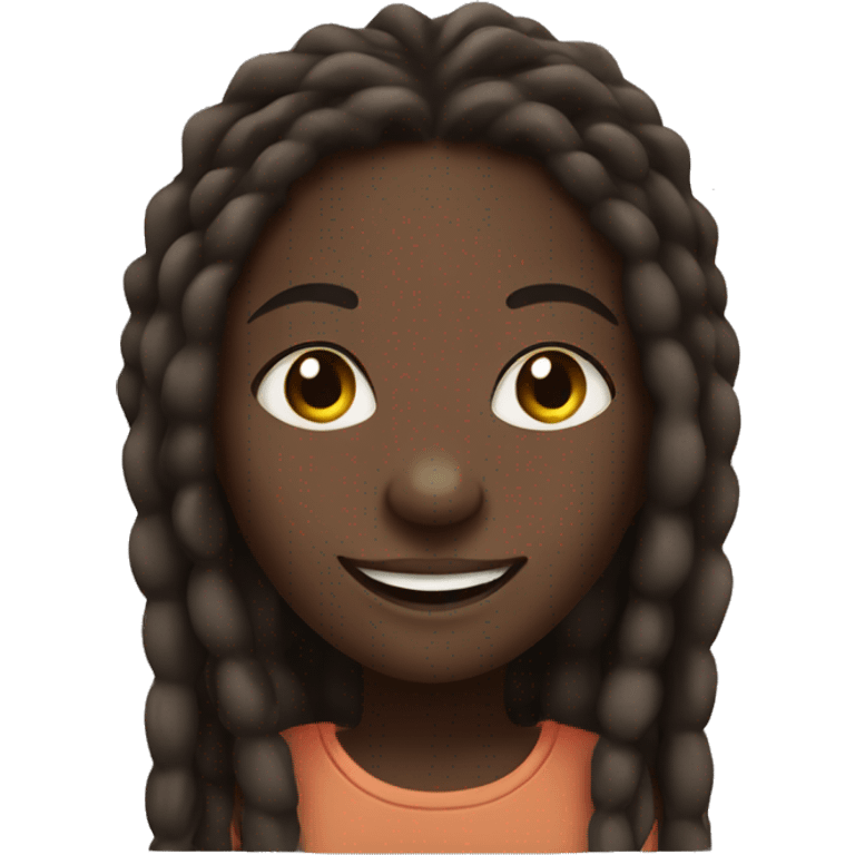 Dark skin girl with dreadlocks smiling emoji