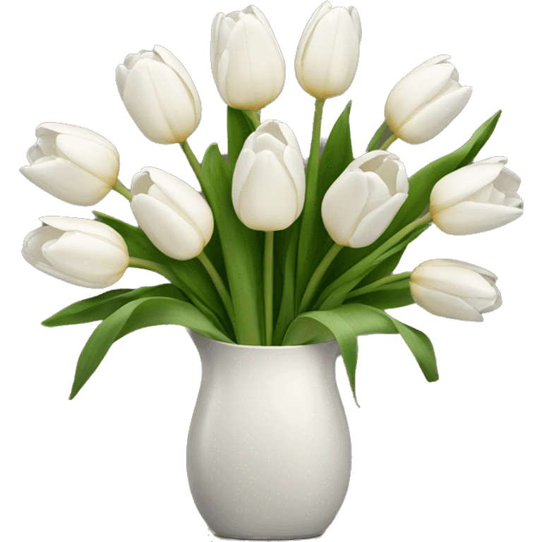 white tulip bouquet  emoji