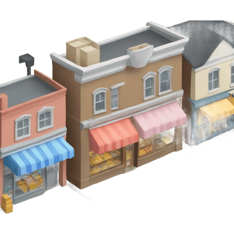 isometric row of shops emoji