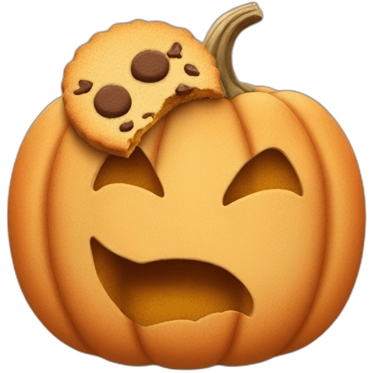 pumpkin eats cookie emoji