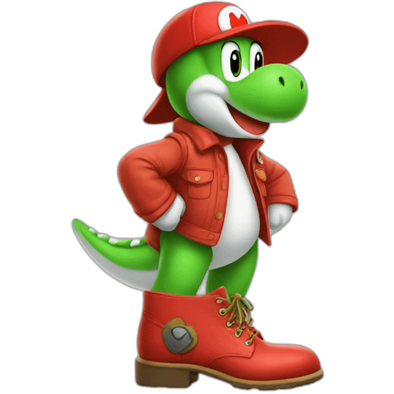 yoshi wearing red boots  emoji