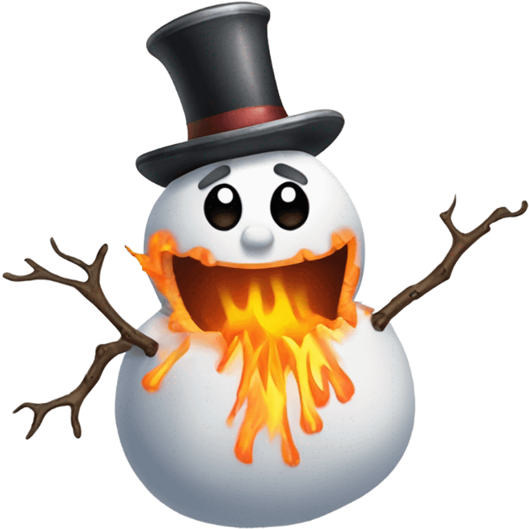 Snowman on fire emoji