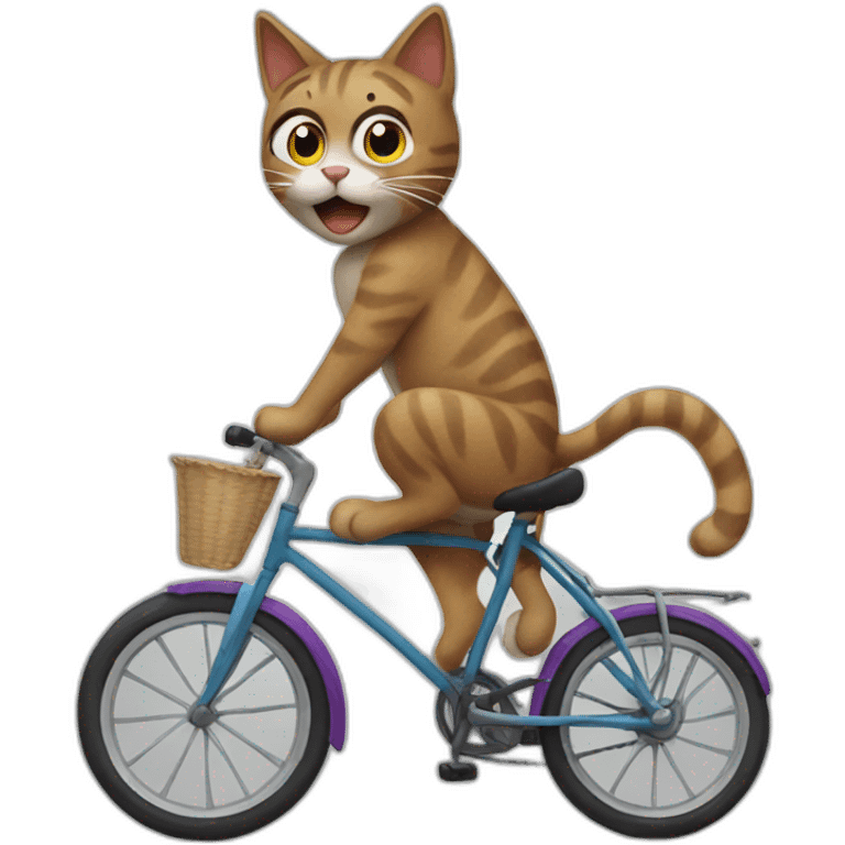 A cat riding a bike emoji