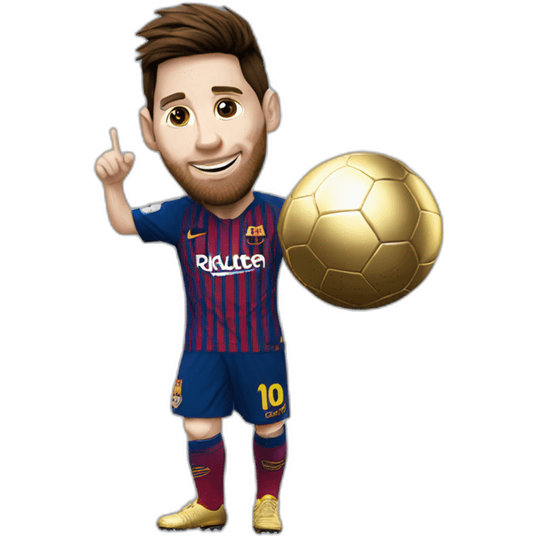 Messi avec un ballon d'or emoji