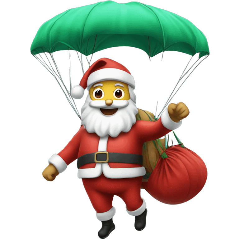 Santa with a parachute  emoji