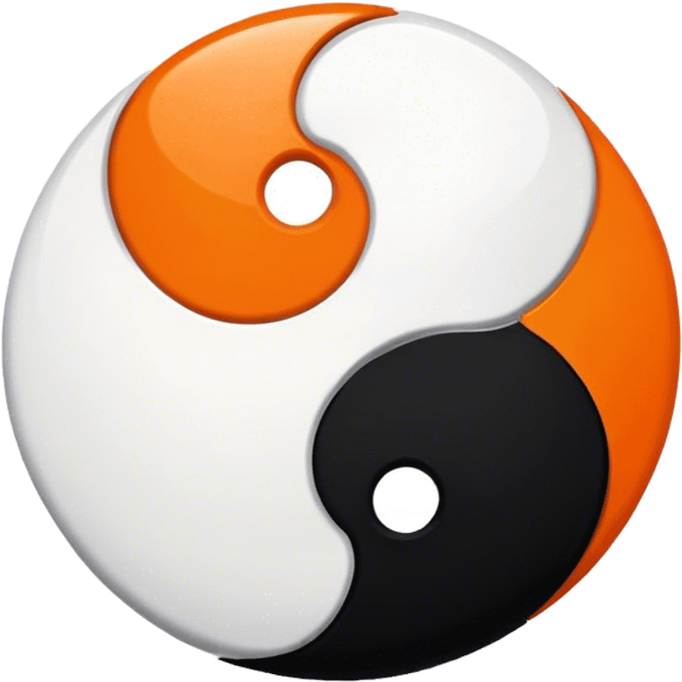 Orange and black ying yang emoji