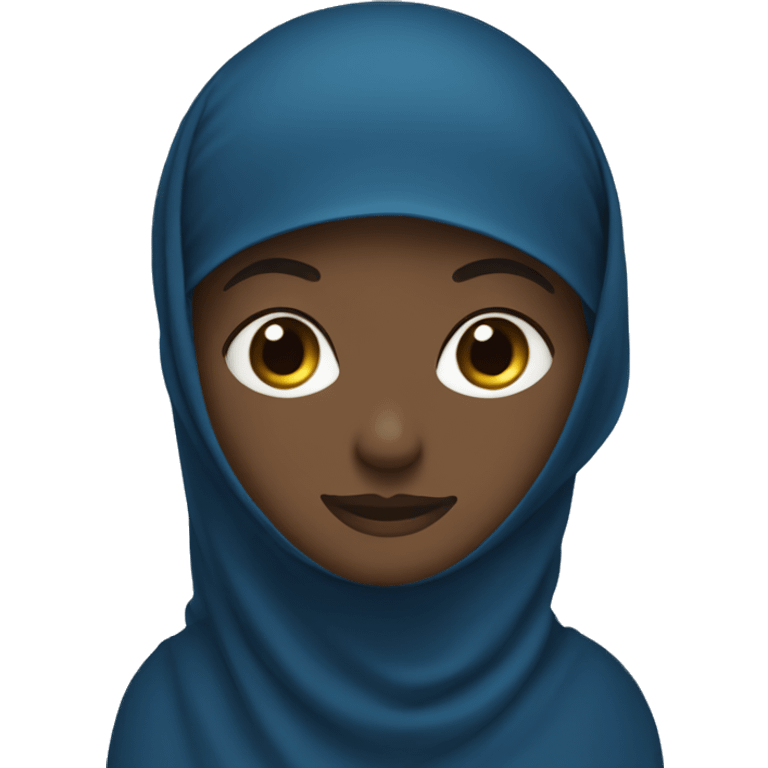 Black Muslim wearing blue niqab emoji