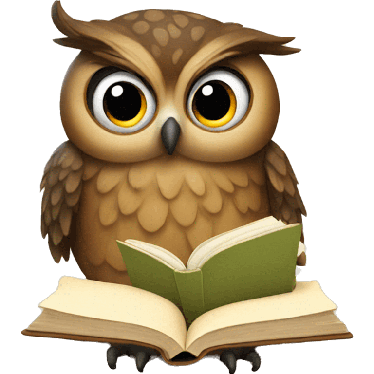 owl reading a book emoji