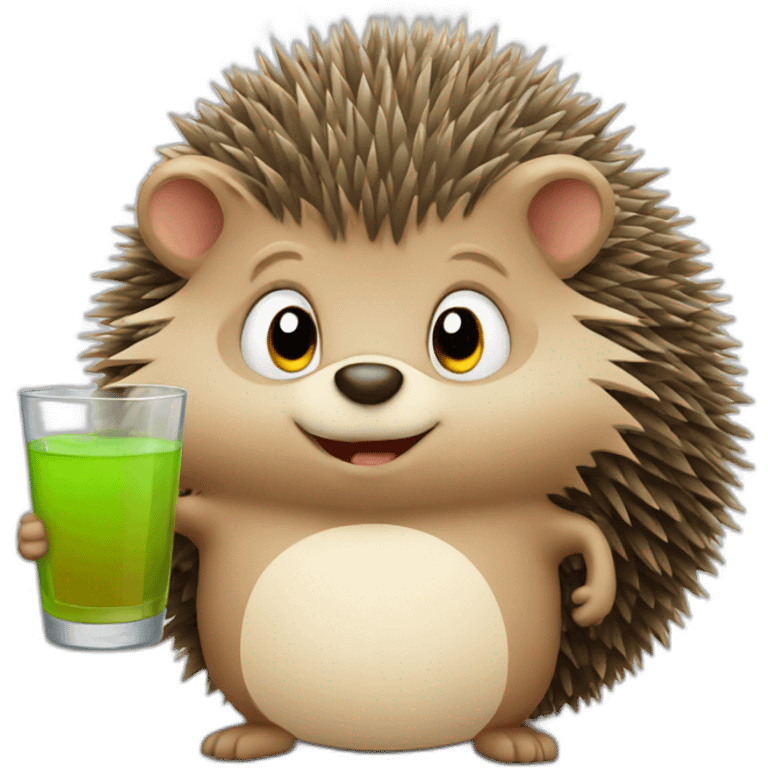 hedgehog drinks apple juice emoji