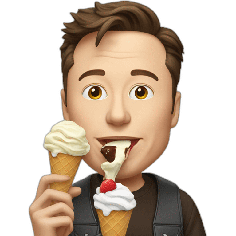 Elon Musk eating ice cream emoji