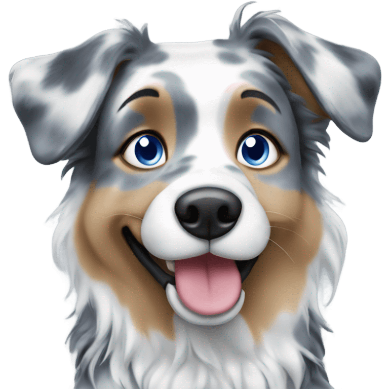 blue merle dog with blue eyes  emoji