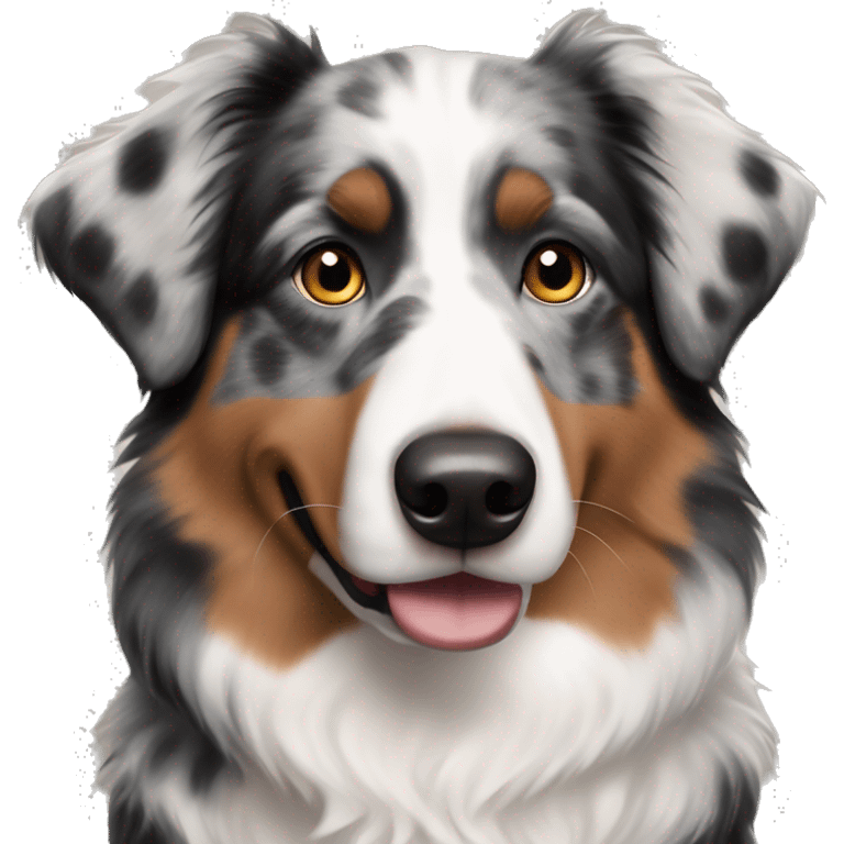 Black Merle Australian shepherd with hazelnut eye color  emoji