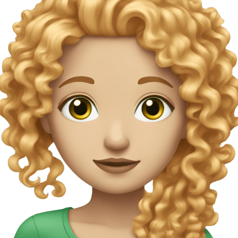 white girl with curly strawberry blonde hair and green eyes emoji