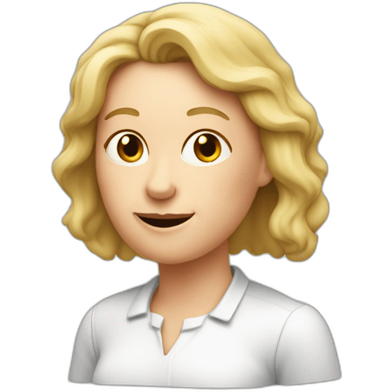 middle aged white woman mid length blond hair chewing on a carrot emoji