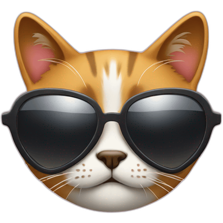 cool cat with heart shades emoji