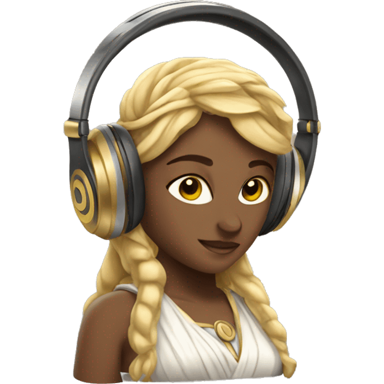 Athena goddess image with headphones  emoji